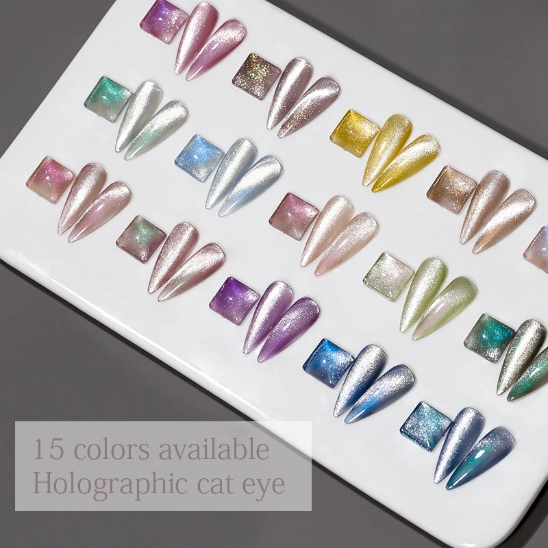 

New Product Private label gel nail polish Holographic Cat Eye Manufacture Color uv gel nail Soak off Nail Salon Products