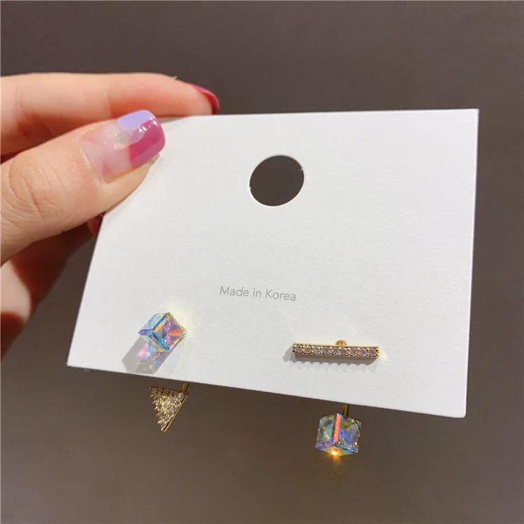 

fashion jewelry trendy square earring cubic zirconia stud