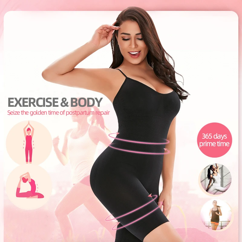 

Waist shaper butt lifter jumpsuit seamless open crotch shapewear full body shaper for women