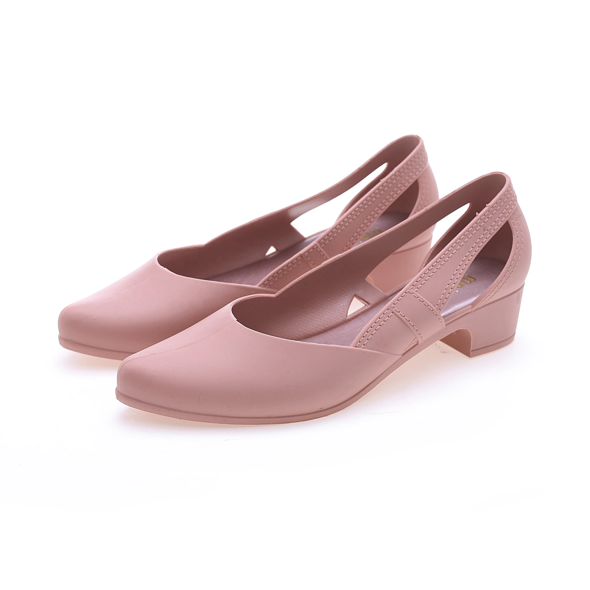 

Sexy Pointed Toe slip on pvc jelly shoes women sandals square heel ladies sandals with platform for wholesale., As pictures or customized color