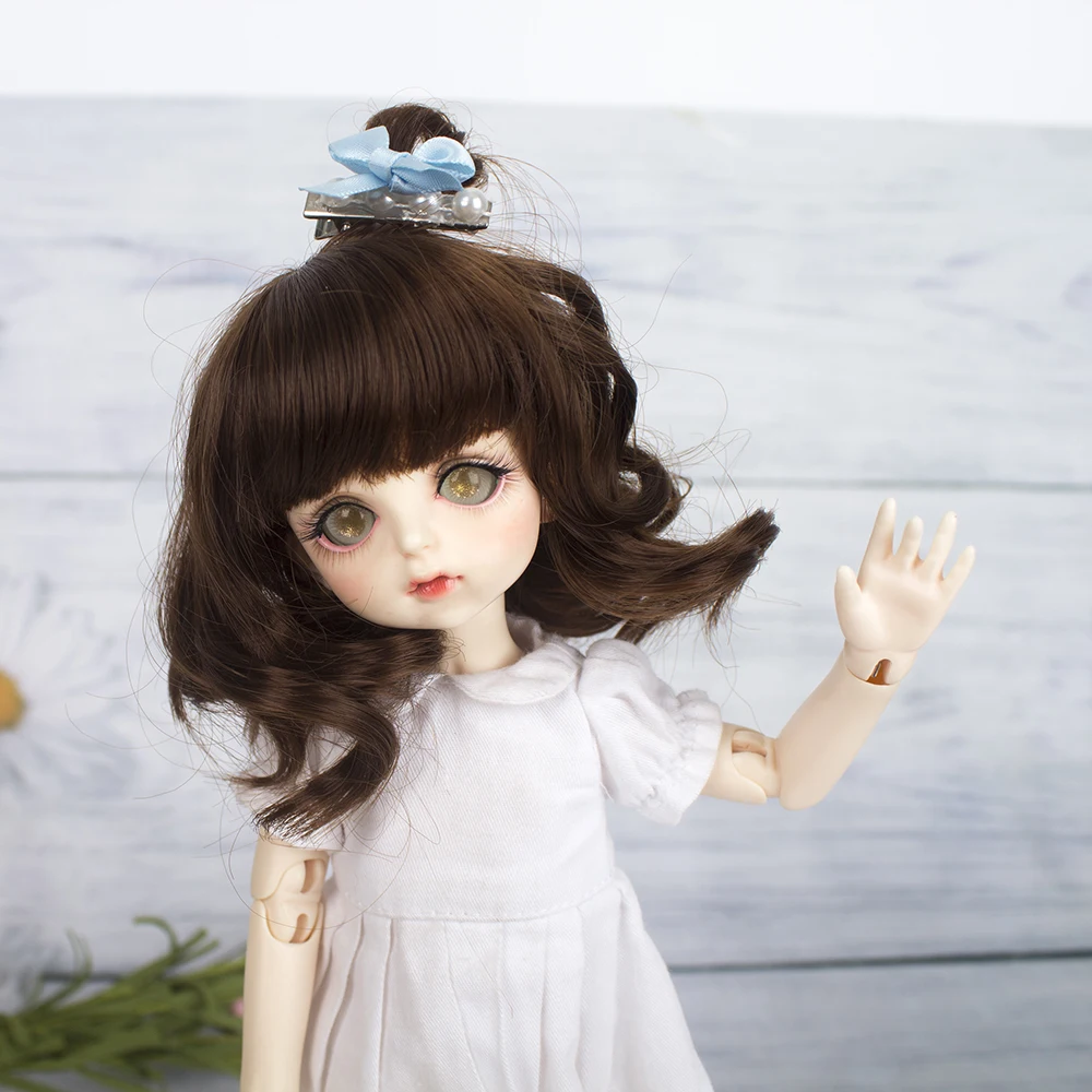 

Wig For Doll BJD free shipping size 1/6 soft fiber Jerry Curl wig ChicLine girl Doll BJD Lovely Wig Doll accesories