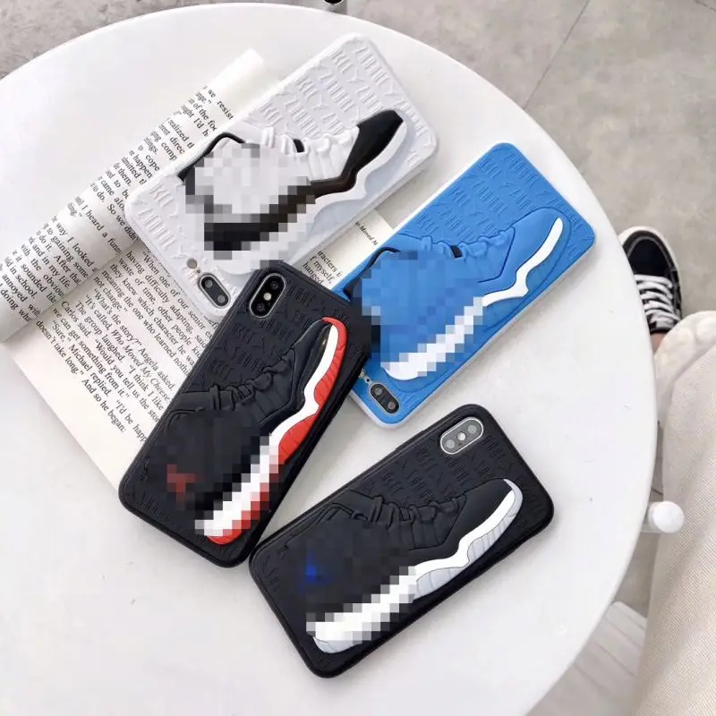 

Fashion designer 3D mobile cell Phone Case for iPhone 13 Cool Basketball Sneakers Soft silicone rubber Cover for iPhone 12/11, 4 colors