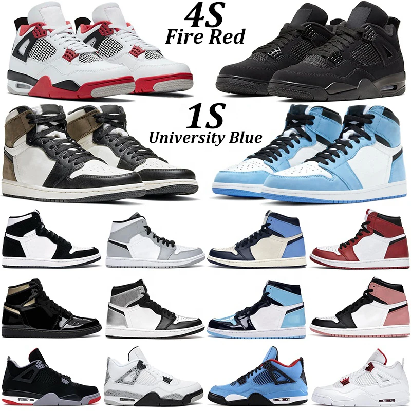 

Basketball Shoes 1 1s Retro High OG top quality University Blue Dark Mocha 4 Retro Fire Red men's fashion sneakers, 12 colors