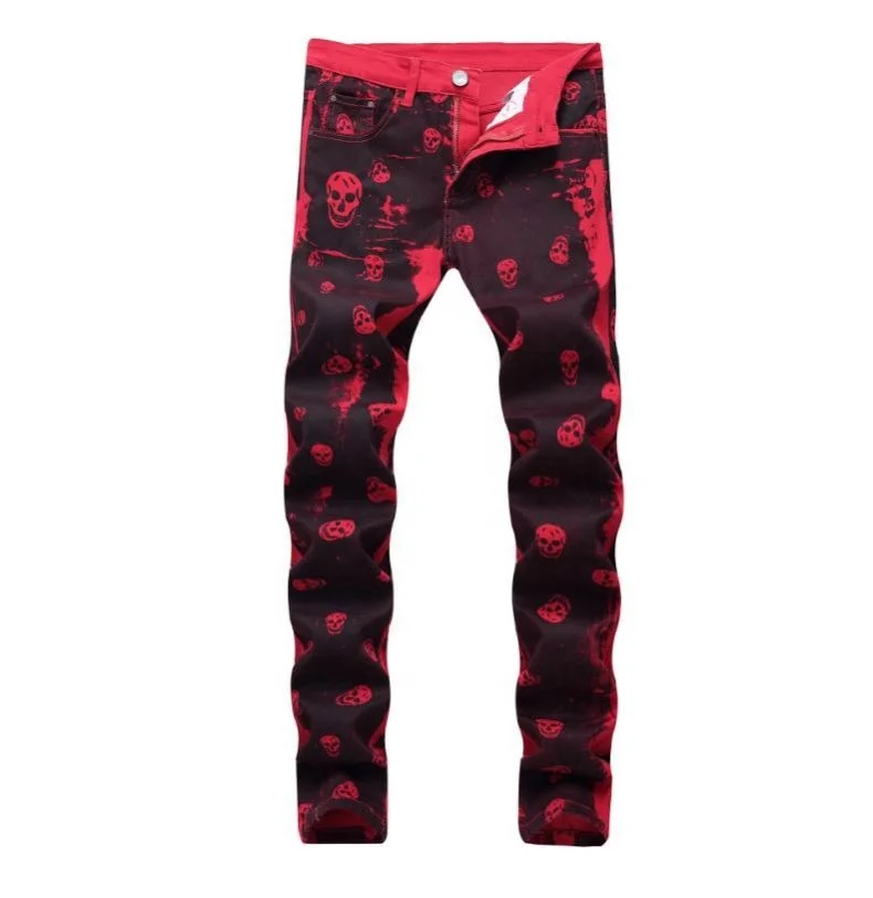 

Jhcentury Red Man jeans Elastic Straight Plus size jeans