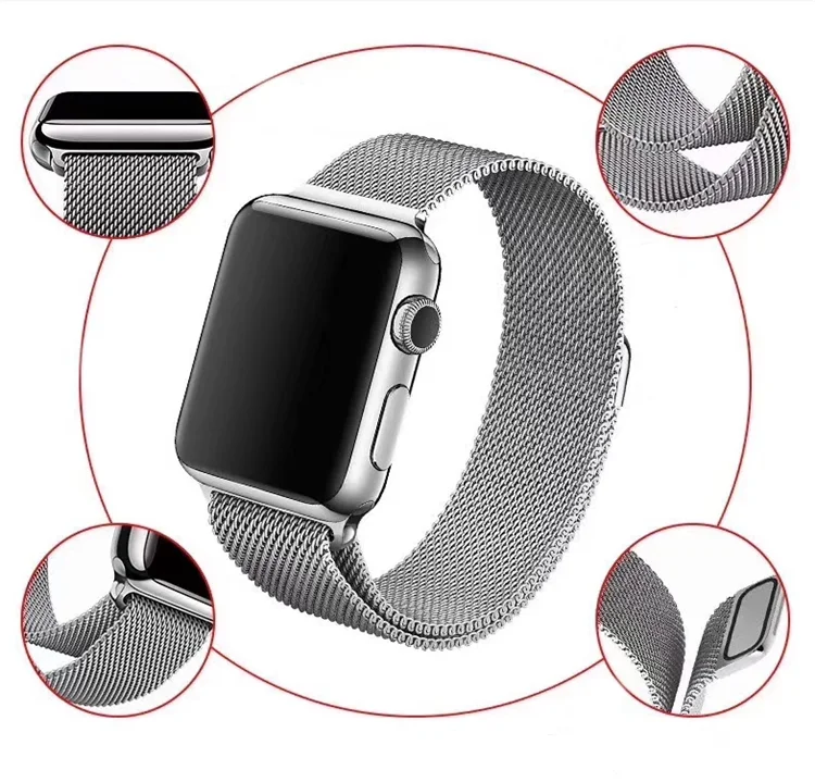 

2020 New Stainless Steel Strap for iWatch Miranis Metal Watch Bracelet for Apple Watch Series 6 5 4 3 SE