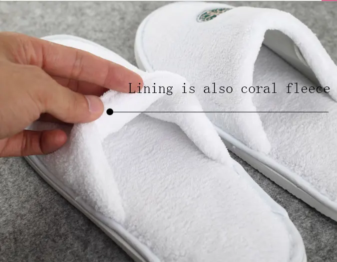 
Custom disposable personalized eva washable velour embroidered logo cheap white hotel slipper plain white slippers 