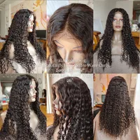 

New Arrival Cambodian Human Hair Lace Front Wigs Curly Water Wave Hair Wigs Human Unprocessed Virgin Hair 200% Density