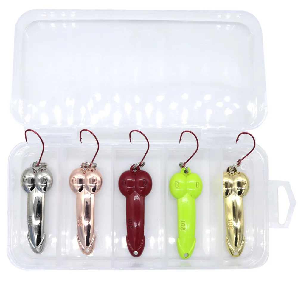 

5Pcs/set High Carbon Steel Barbed In Fly Fishing Hook Worm Pond Fishing Bait Holder Jig Hole Pesca Hooks, 5 color