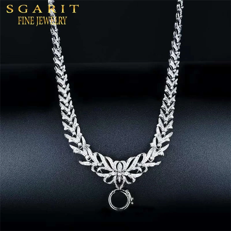 

Luxury Party Women Diamond Necklace Jewelry 2.34ct Natural White Diamond Charm Necklace 18k Gold