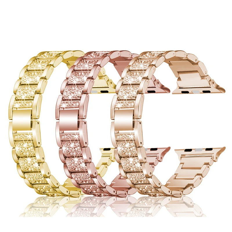 

Diamond Stainless Steel Watch Band for Apple Watch Series 54321 Watch Strap Diamond Design