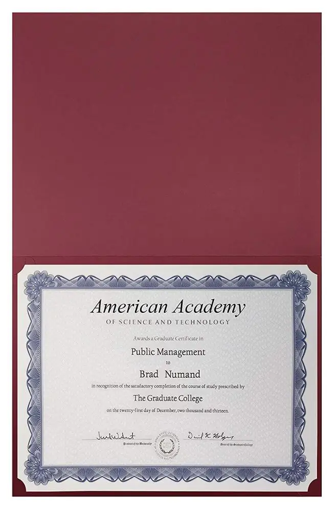 
25 Pack Red Certificate Holders Diploma Holders Document Covers with Gold Foil Border 