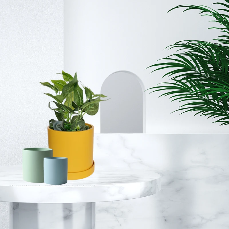 

Factory Customization Unique Fiberglass Mini Small Rounded Flower Pot