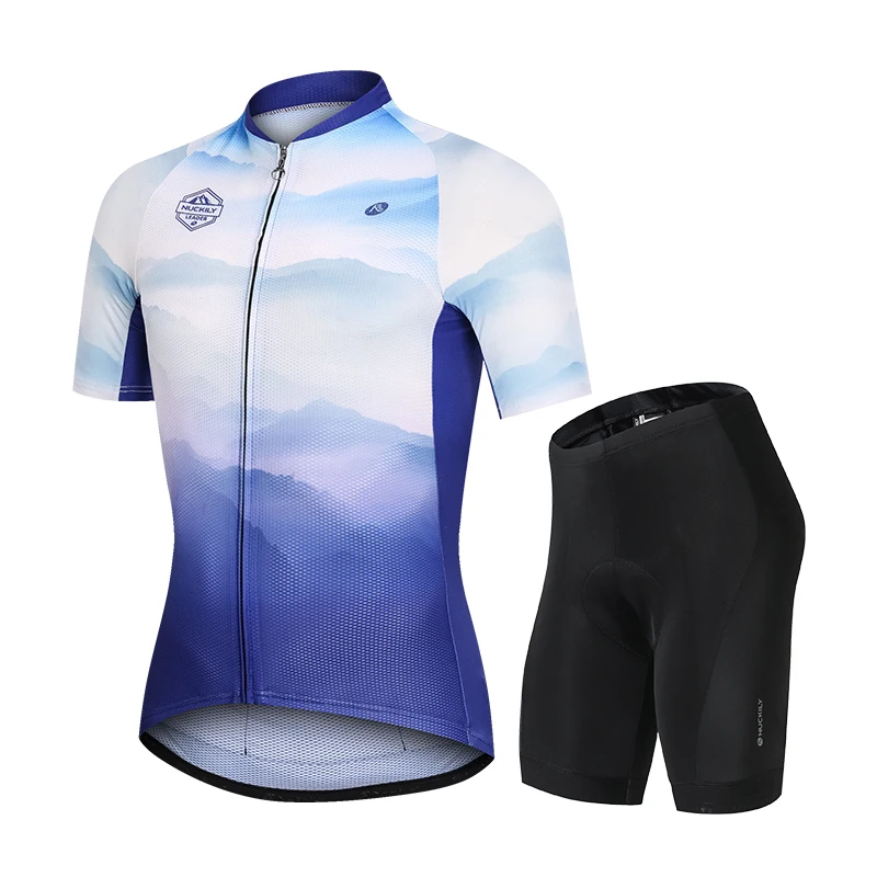 

NUCKILY Free Shipping cycling jersey Cycling Man Set bike jersey Sport Wear Short Sleeve Jersey Retail With Three Pockets, Color sample