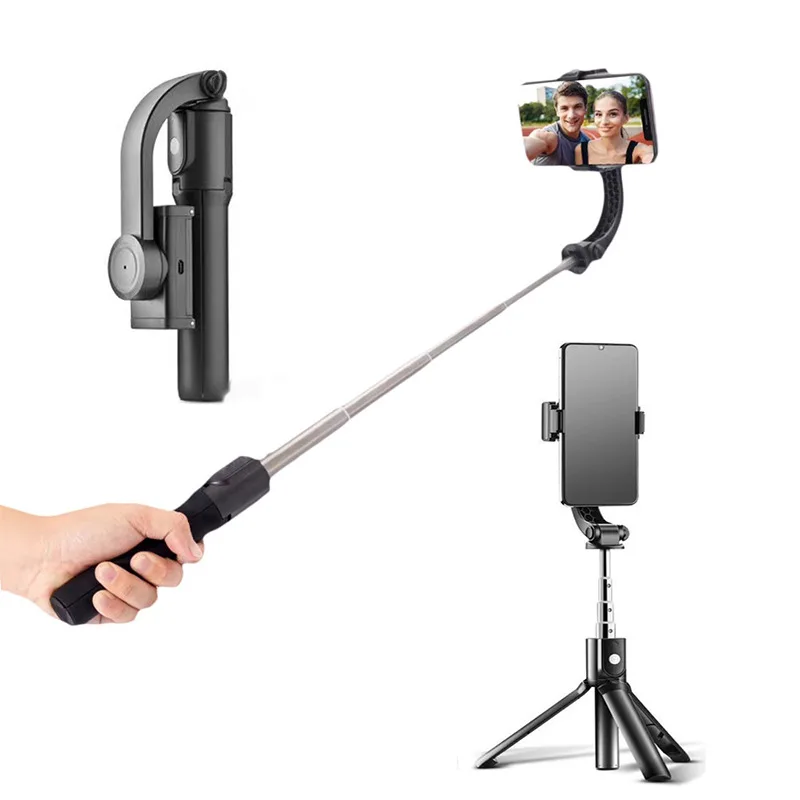 

H5 Anti-Shake Handheld Extendable Blue tooth Selfie Stick Tripod Gimbal Stabilizer for iPhone Android