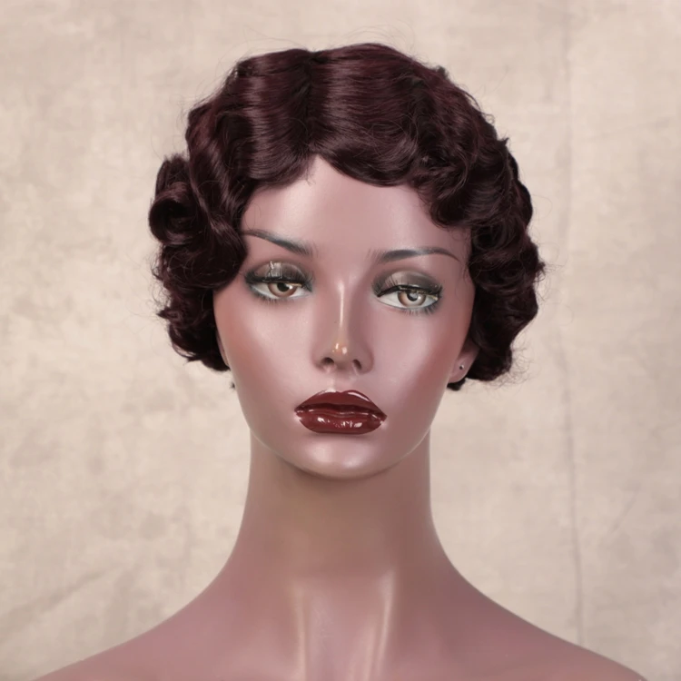 

Aisi Hair Finger Waves Synthetic Hair Wig Heat Resistant Short Wigs for African American Women Pixie Cut Cute Wigs