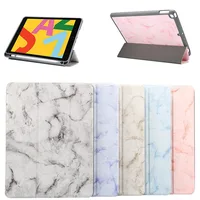 

For iPad 10.2 Inch 7th Gen 2019 Smart Marble Leather Magnetic Pen Slot Case Cover