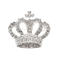 

Vintage England Inspired Royal Prince Queen Crown Crystal Rhinestone Pin Brooch