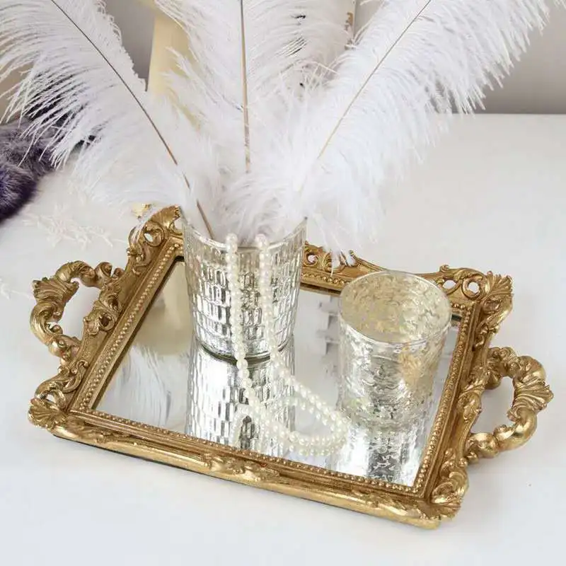 2020 Christmas Nordic Home Decor Gold Jewelry Display Tray Mirror Tray