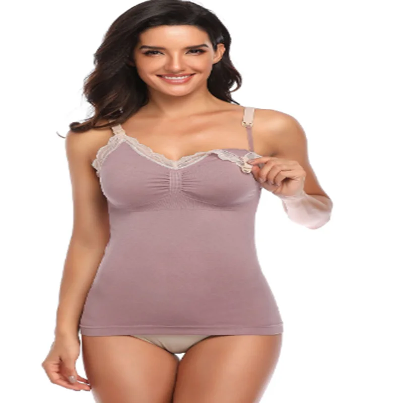 

Cross border supply female lace breast-feeding vest bra breast-feeding before the opening of pregnant women's underwear