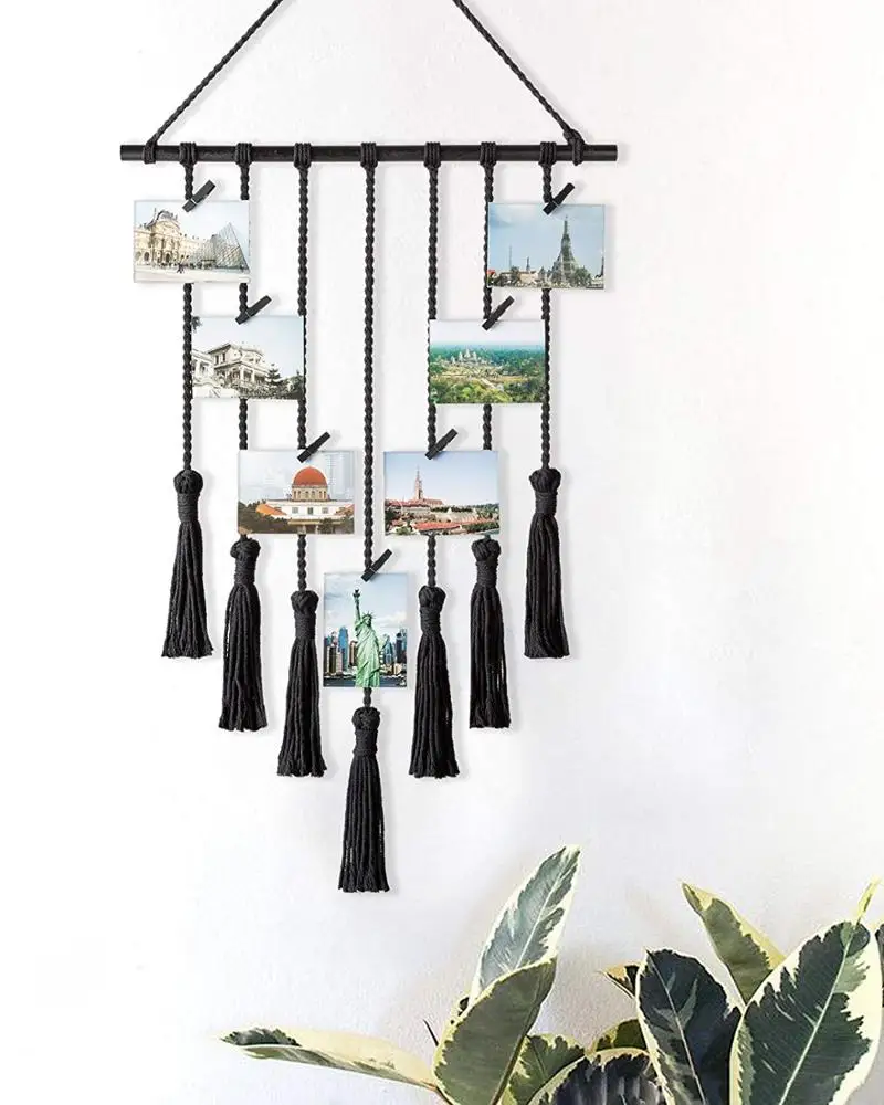 

Hanging Photo Display Macrame Wall Hanging Pictures Organizer