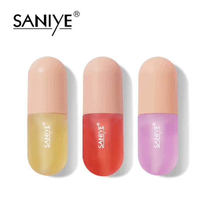 

2021 Vitamin Glycerin Small Mini Capsule Purple Yellow Red Lipgloss Oil To Moisturize Lips Anti-Wrinkles Increase E Oil Collagen, Red,purple,yellow