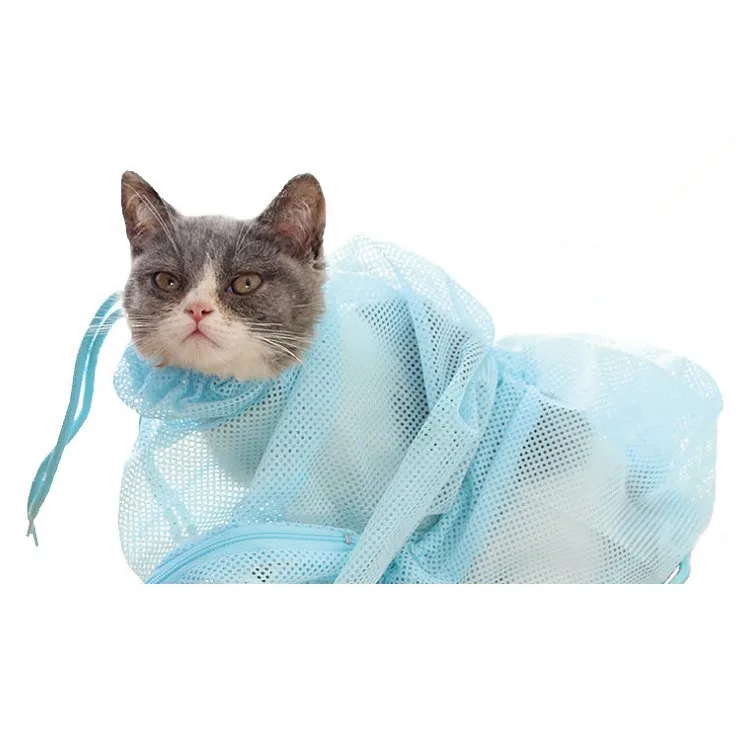 

2021 New Portable Pet Wash Bath Net Bag For Cat Bathing Shower Nails Anti Scratch Fixed Bag Cat Wash Bag