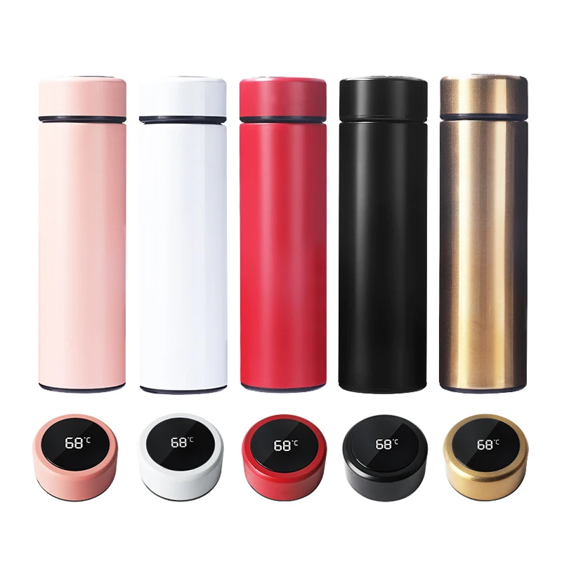

Zogifts Wholesale Waterproof Vacuum Stainless Steel Sensor LED Temperature Display Smart Water Bottle, Red,light green,black,deep blue,gold