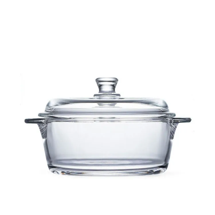 

Nordic style tableware big transparent glass bowl instant noodles bowl with lid