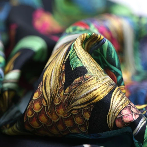 
Custom made digital printing charmeuse silk 100% luxury silk satin fabric textiles pure silk fabric 