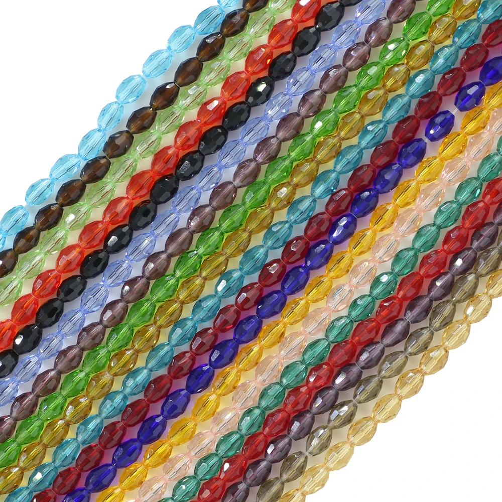 

Faceted Olivary Glass Beads For Jewelry Making 4X6MM Rondelle Crystal Beads For Pendant Decoration DIY Accessories 5strips/batch