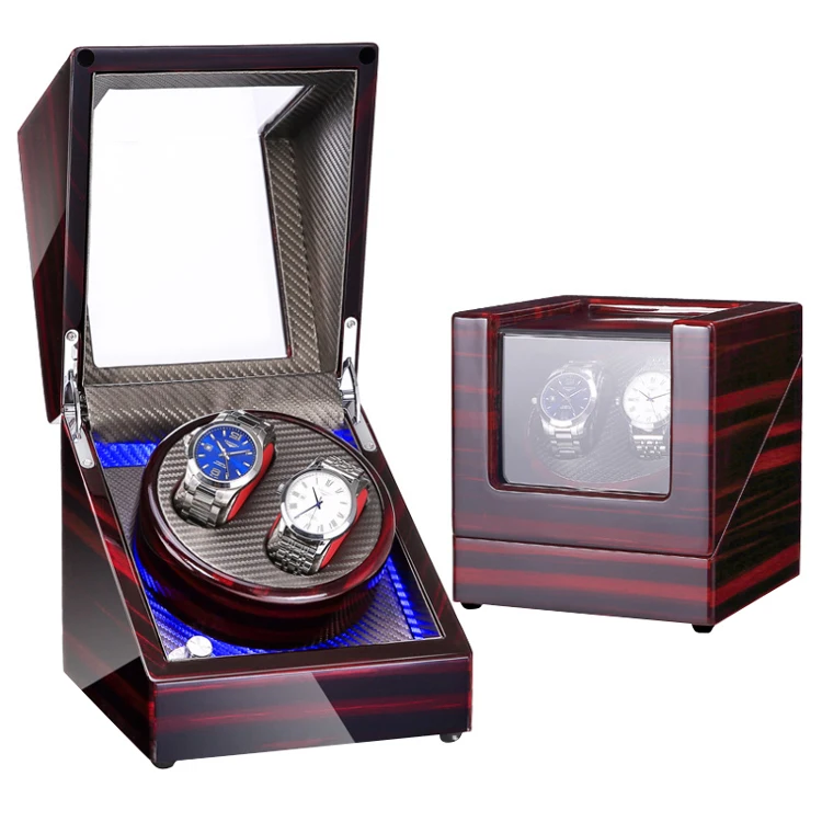 

Low Moq China Factory Personalized 2+0 Wooden Automatic Motor watch winder box, Red