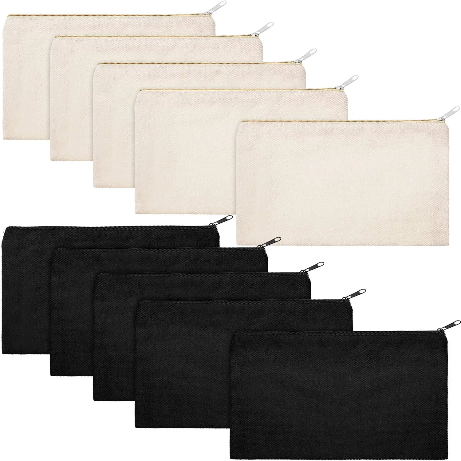 

Cosmetic Multipurpose Makeup Bag with Zipper Canvas Bag Travel Toiletry Pouch DIY Craft Pencil Bag