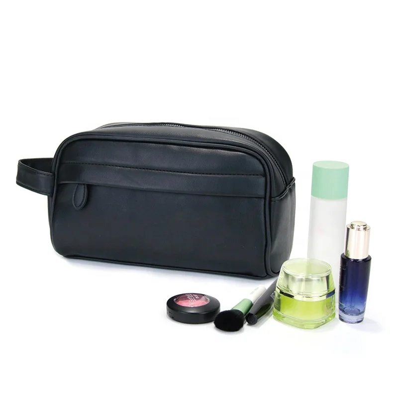 

Men's Custom Pu Waterproof Wash Toiletry Makeup Bag Pouch Dry And Wet Separation Bath Cosmetic Travel Bag