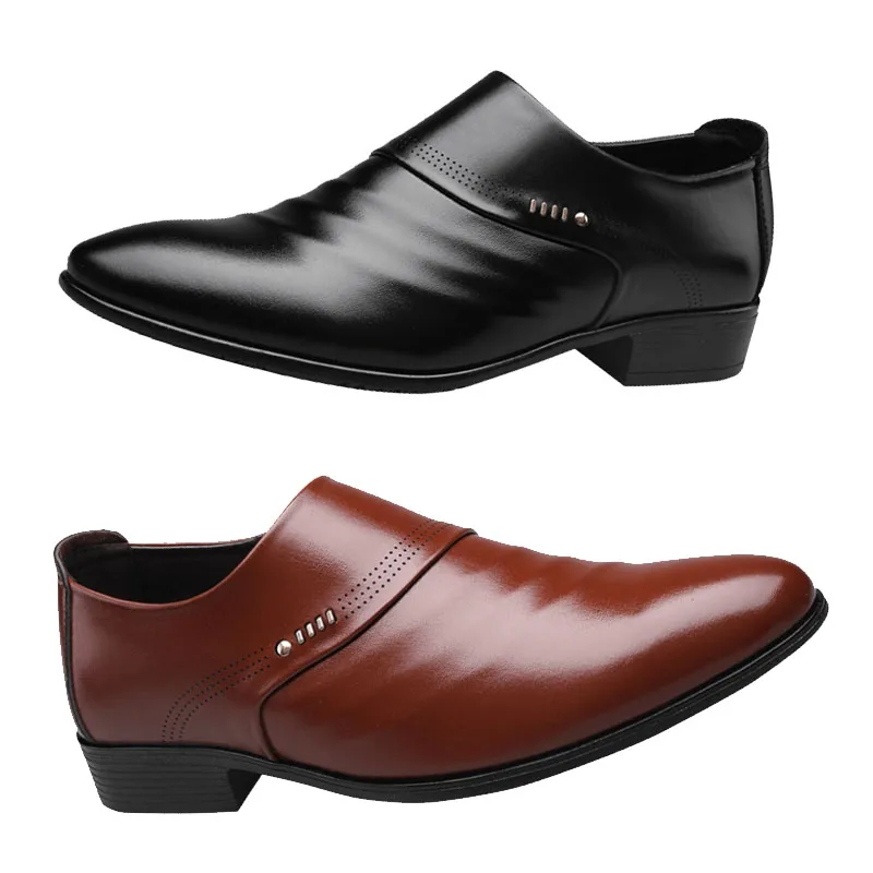 

2021 new black /white casual office leather mens formal shoes, Brown/red/black