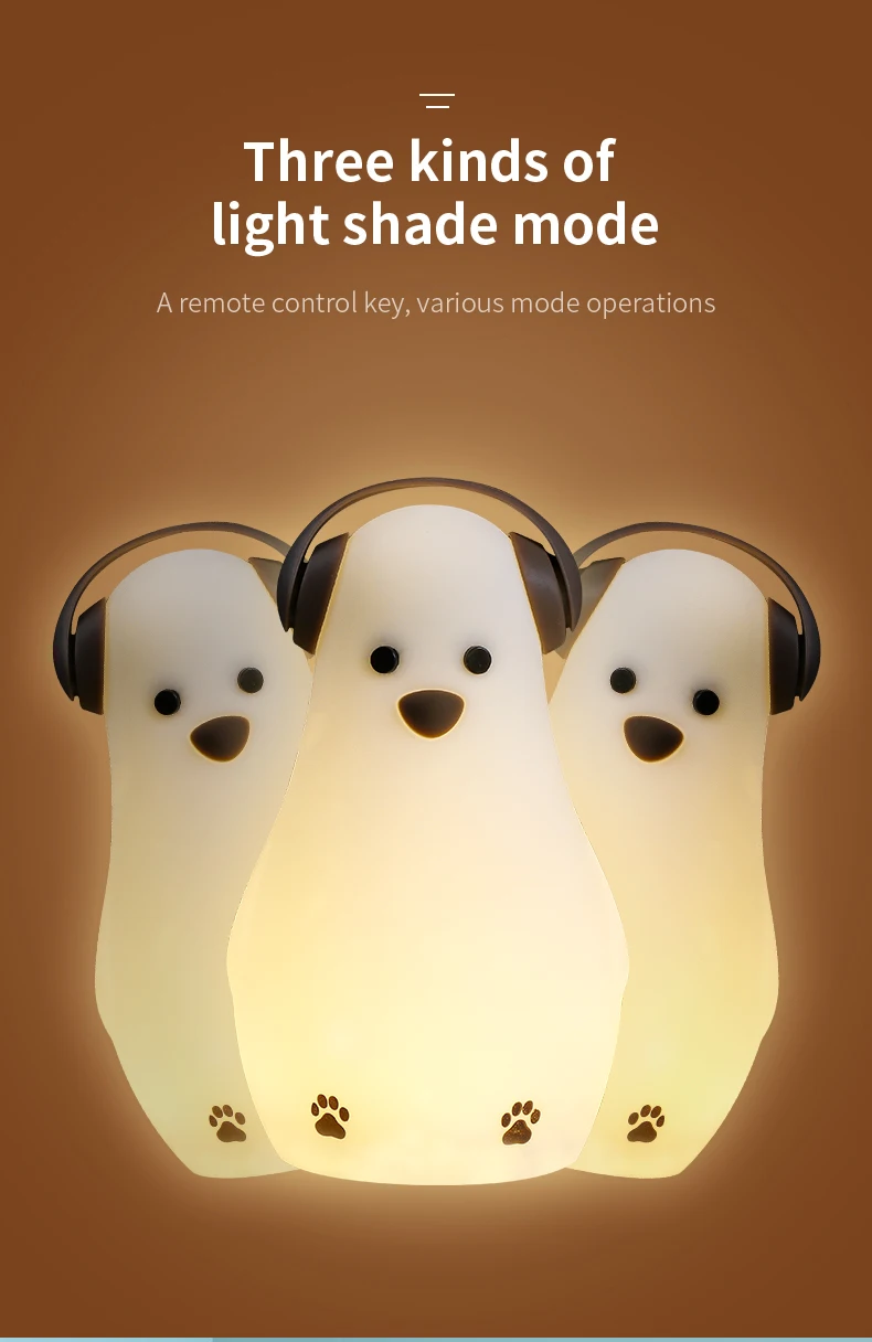 Remote Control Adjustment Convenient And Quick Cute Silicone Night Light Baby Lamp