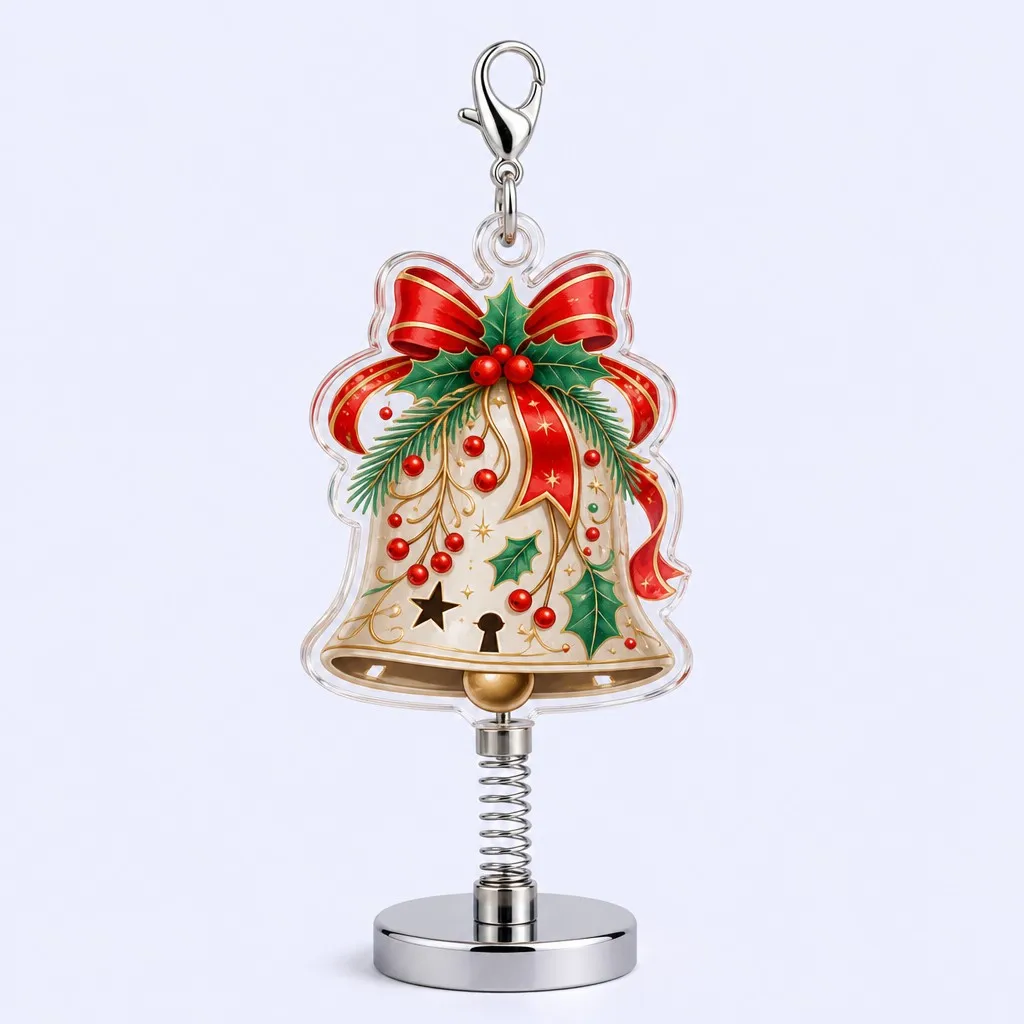 Holiday Jingle Bell Spring Bobblehead Keychain