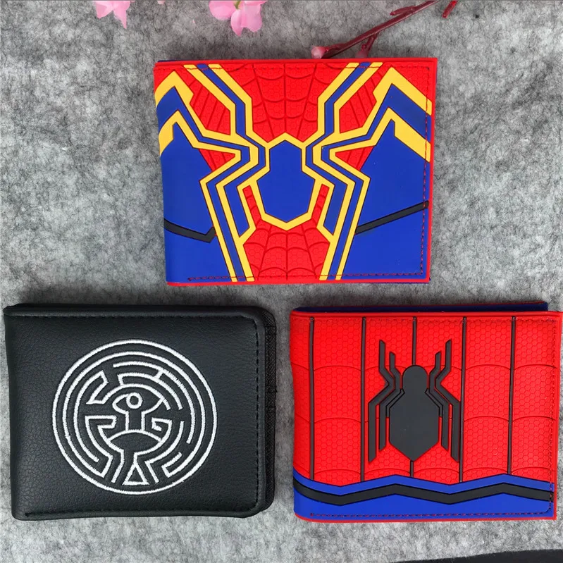 

Spiderman wallet PU PVC leather wallet anime unisex student zipper wallet