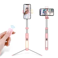 

2019 Hot Selling Portable Selfie Stick Tripod Bluetooth , Flexible Mobile Selfie Stick With Led Light