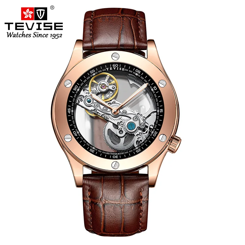 

Top Selling Automatic Movement Watch Transparent Water Resistant Mechanical Men Wrist Watch Reloj De Colores, Optional