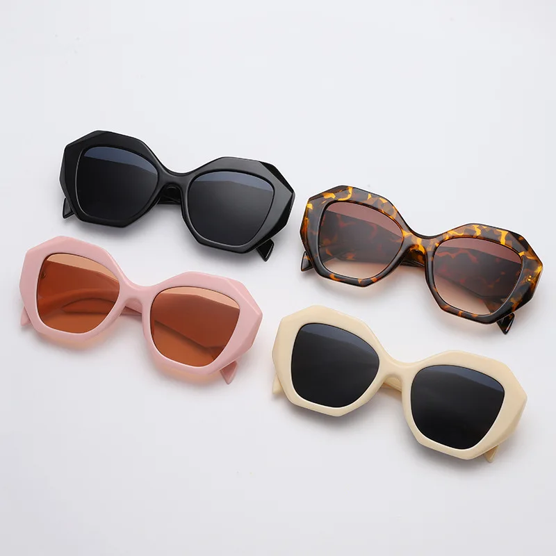

summer fashion Irregular polygon retro Sunglasses Women Men's Vintage luxury Brand Designer UV400 Sun Glasses Shades Female, Custom colors