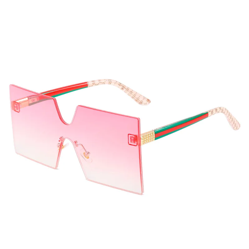 

High Quality Fashion Luxury Oversized Rimless sunglass Shade Popular One Piece Lens sunglasses 2022