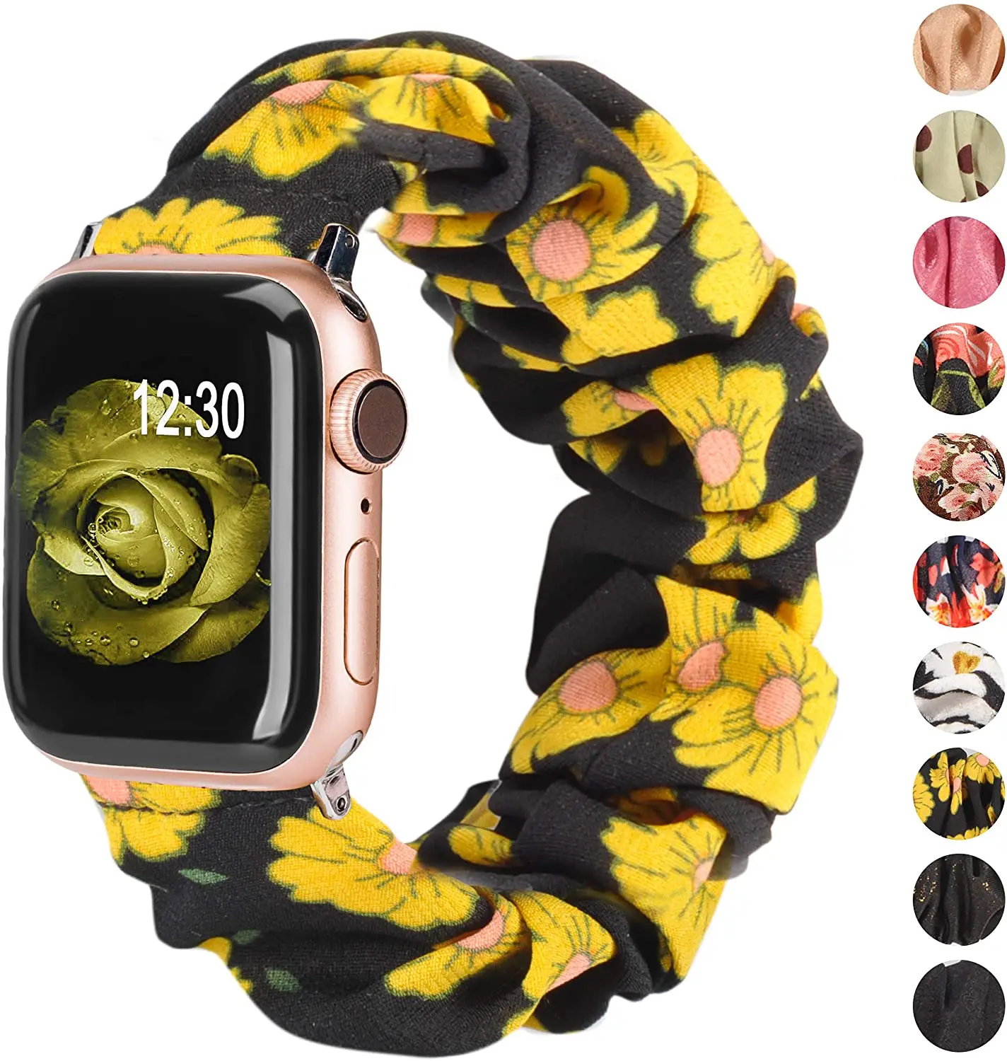 

Female Girls Elastic factory wholesale Fashion Zebraie Leopard Print Colour for Apple Watch Series 4 Bands Scrunchies, Optional