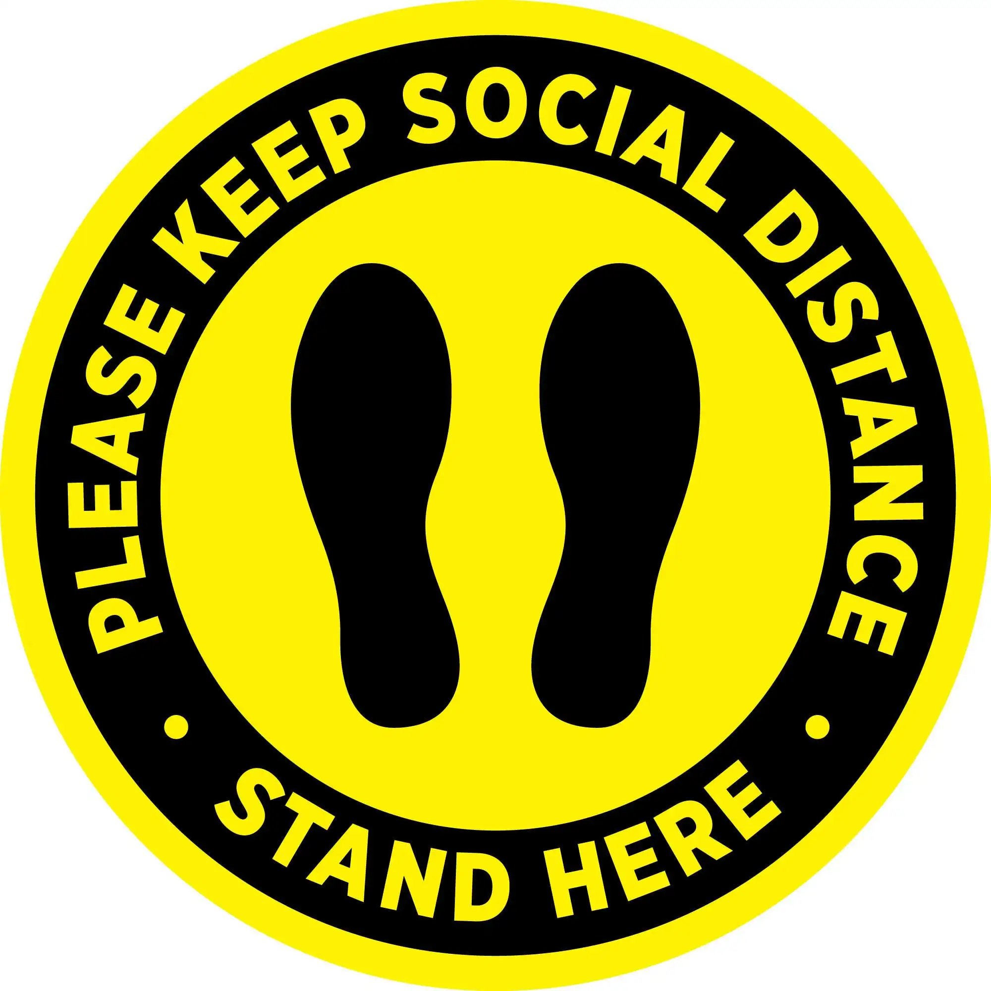 

custom design anti-slip floor sticker on social distancing for warning