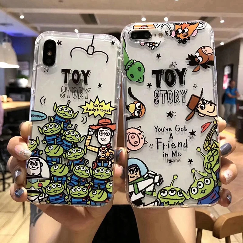 

Cute Toy Story cartoon woody Buzz Light year phone Case For iPhone X XS Max Xr 11 pro 8 7 6 s Plus Alien Clear Soft Cover