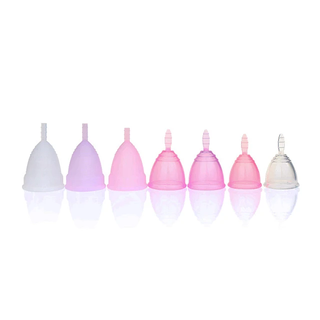 

Manufacturers Custom Wholesale Foldable Reusable Women Period Medical Silicone Eco Friendly Menstrual Cup, Pink, purple, transparent, blue, yellow, green