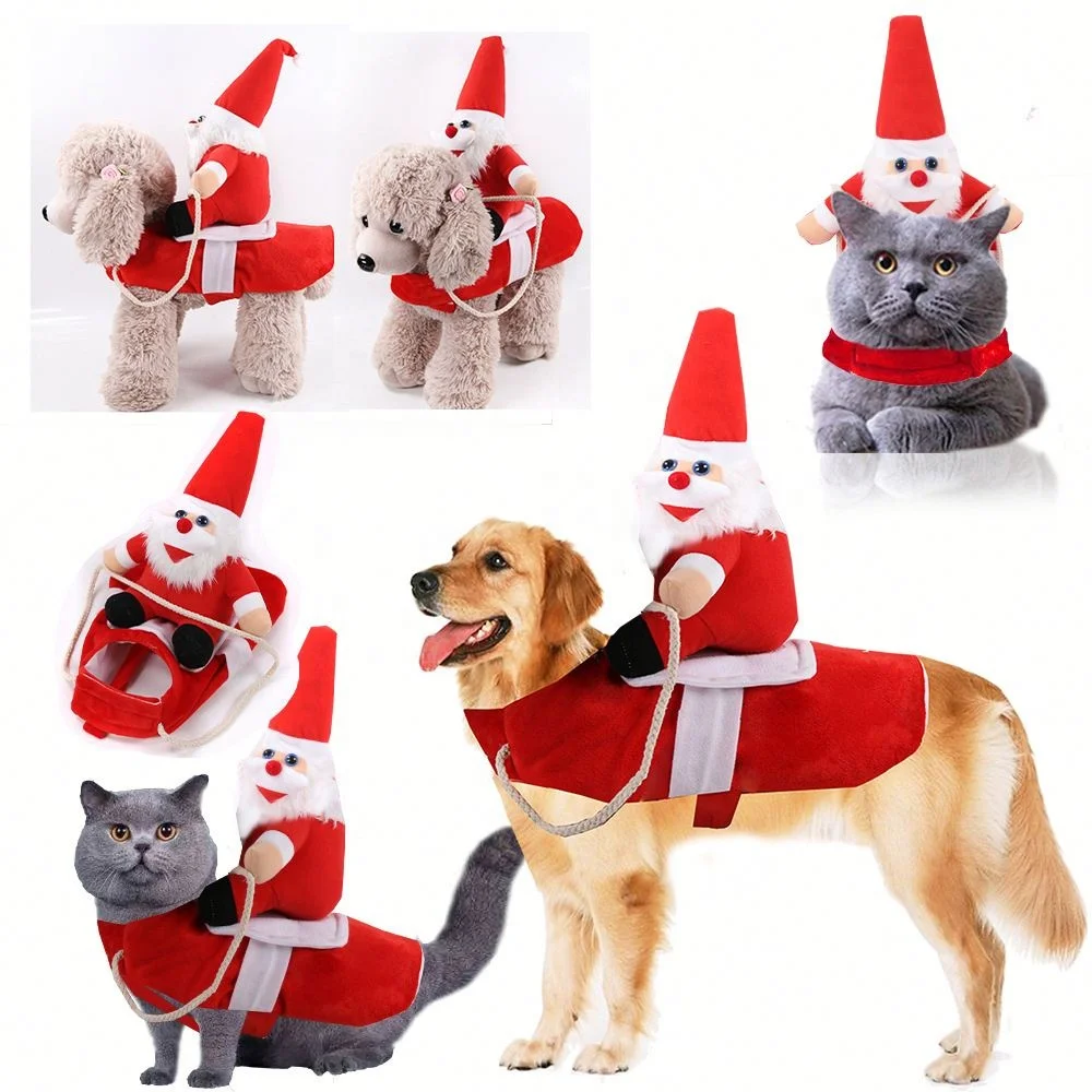 

Jhcentury Creative Funny Horse Riding Cross Dress Cat Dog Halloween Christmas Pet Cosplay Clothes, Picture