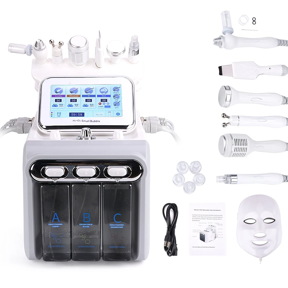 

7 in 1 hydra microdermabrasion jet peel facial machine h2o2 oxygen hydroface