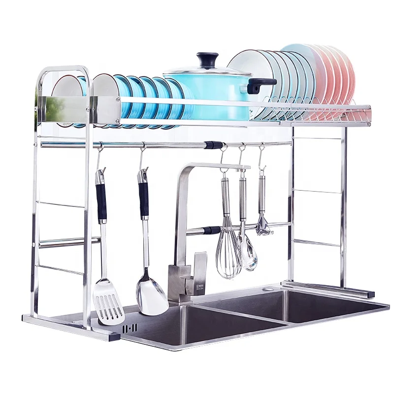 

Wholesale 304 kitchen dish storage rack drainer aluminum stainless dish rack