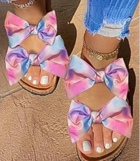 

Multi-color optional ladies sandals with bows women's slippers for summer wear women's sandals, Picture