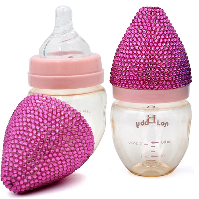 

personalized custom design pp baby crystal bling new feeding bottle, Customized color
